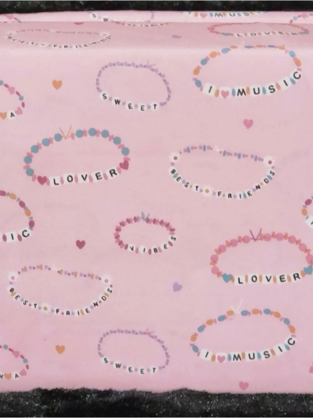 NIP London Kaye Swiftie Friendship Bracelet Twin Sheet Set Pink Taylor Swift